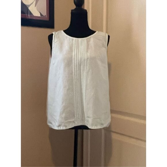 Talbots light blue linen blend sleeveless top - Picture 1 of 6
